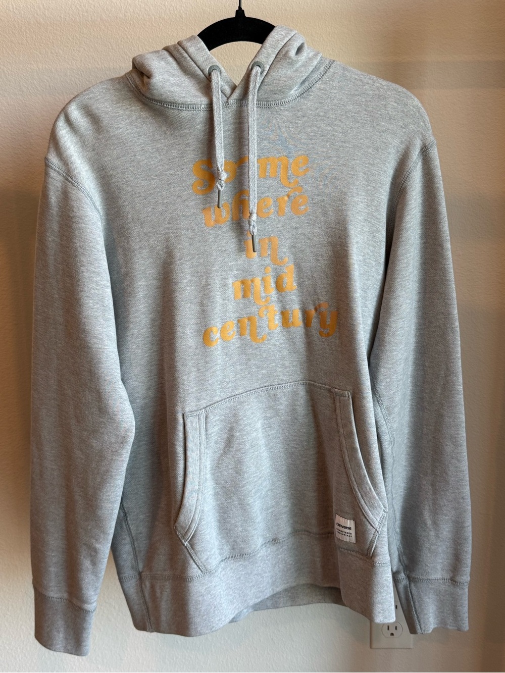 Converse Gray Hoodie with Yellow Script Logo